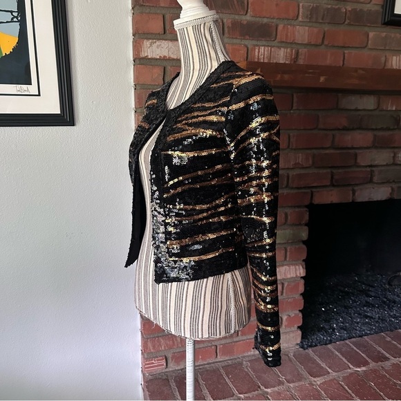 Lover + Friends Excusez Moi Sequin Jacket in Wildcat Sz XS - Picture 7 of 12
